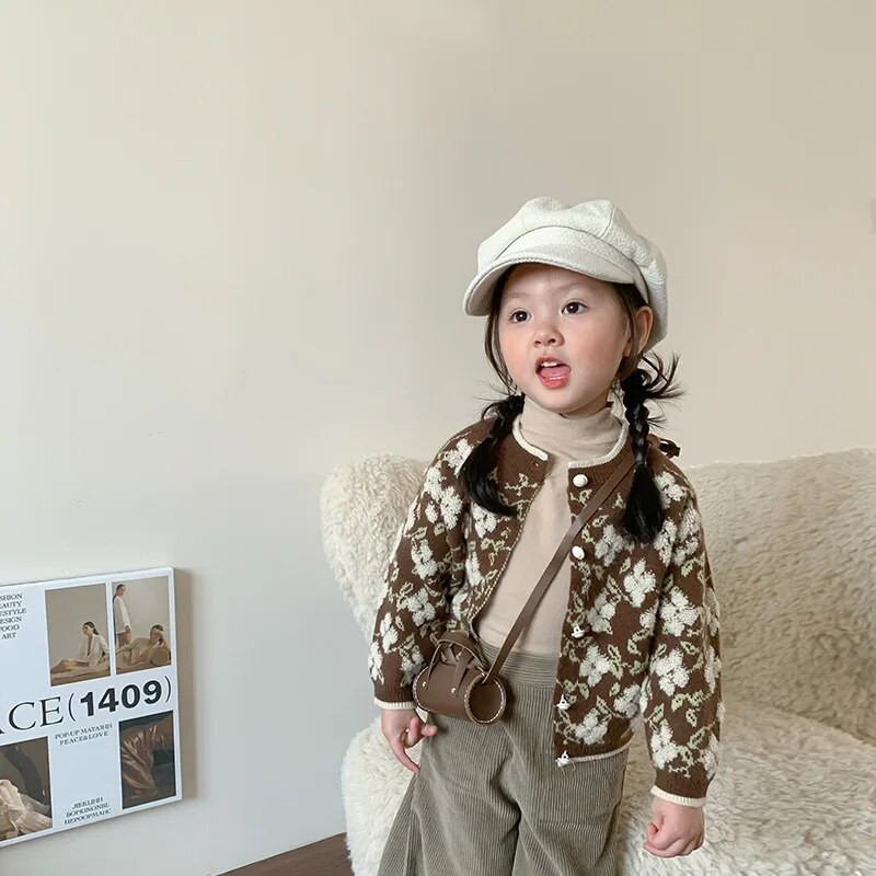 Detské oblečenie, kabát, kórejský štýl, sveter, jesenný nový sveter pre chlapcov a dievčatá s dlhým rukávom, ležérny jednoduchý detský top