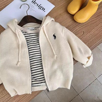 Нови якета за момчета Плетени детски палта Модни детски връхни дрехи Пролет Есен 2023-A0146