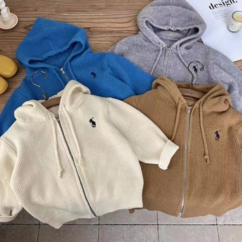 Нови якета за момчета Плетени детски палта Модни детски връхни дрехи Пролет Есен 2023-A0146