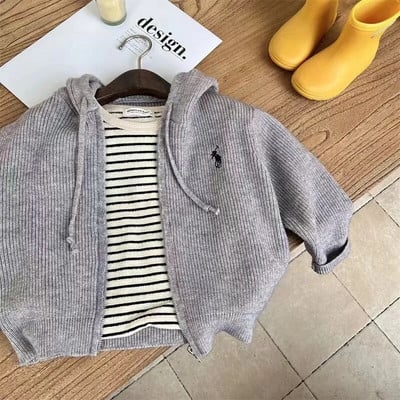 Nové chlapčenské bundy, pletené detské kabáty, módne detské vrchné oblečenie, jar, jeseň 2023 – A0146