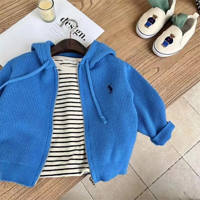 Nové chlapčenské bundy, pletené detské kabáty, módne detské vrchné oblečenie, jar, jeseň 2023 – A0146