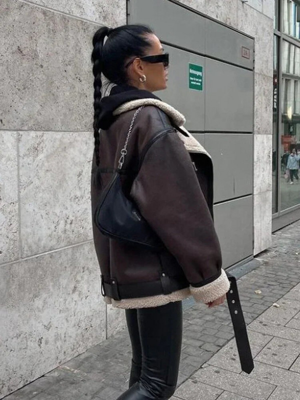 Dámska módna bunda z umelej kožušiny Suninheart so zipsom, obojstranná bunda s dlhým rukávom a teplým kabátom, dámska ležérna klopa, studený kabát