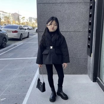 Μόδα μωρό κοριτσάκι Βαμβακερό κοστούμι με επένδυση σακάκι μέσης Παιδικό ανοιξιάτικο χειμερινό παλτό ζεστό πανωφόρι Βρεφικά ρούχα 2-10 ετών