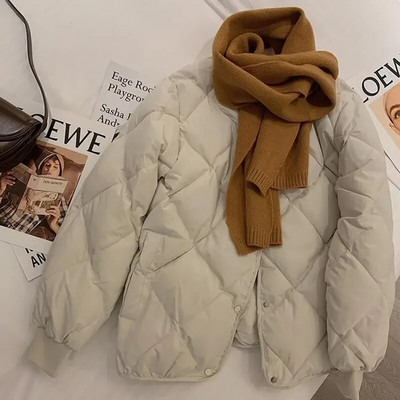 Jachetă matlasată, decupată, de epocă, femei, bani vechi, la modă, iarnă, caldă, ușoară, căptușită, șic, elegant, stil coreean