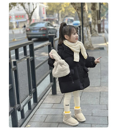 Moda Nouă Fată Băiat Îmbrăcăminte exterioară de iarnă Jachete îngroșate calde pentru bebeluși Paltoane cu imprimeu cu litere strălucitoare Îmbrăcăminte pentru copii Jachetă căptușită cu glugă