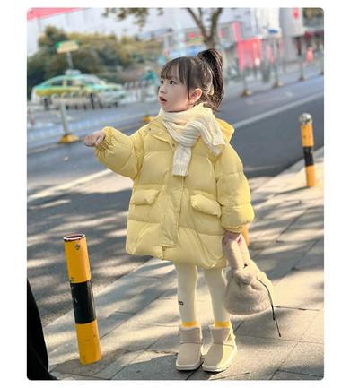 Moda Nouă Fată Băiat Îmbrăcăminte exterioară de iarnă Jachete îngroșate calde pentru bebeluși Paltoane cu imprimeu cu litere strălucitoare Îmbrăcăminte pentru copii Jachetă căptușită cu glugă