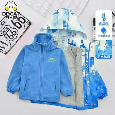Detské chlapčenské zimné kabáty, detské oblečenie na zips s dlhým rukávom a kapucňou, vetruodolné bundy, teplé kabáty, oblečenie pre 3-14 rokov