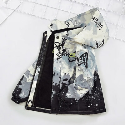 Detské chlapčenské zimné kabáty, detské oblečenie na zips s dlhým rukávom a kapucňou, vetruodolné bundy, teplé kabáty, oblečenie pre 3-14 rokov