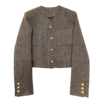Χακί 2023 Early Autumn British Woolen Top Cardigan Coat Γυναικεία μπουφάν γυναικεία μπουφάν για γυναίκες 2023