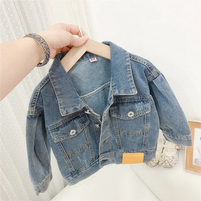 Bunda pre dievčatá a chlapcov, detské džínsové bundy, teplý kožušinový kovbojský kabát s kapucňou a králičím uchom, zamatové vrchné oblečenie pre deti, zimné oblečenie