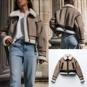 Új őszi-téli divatos szőrme egyrészes vastagított rövid női kabát