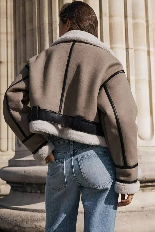 Új őszi-téli divatos szőrme egyrészes vastagított rövid női kabát