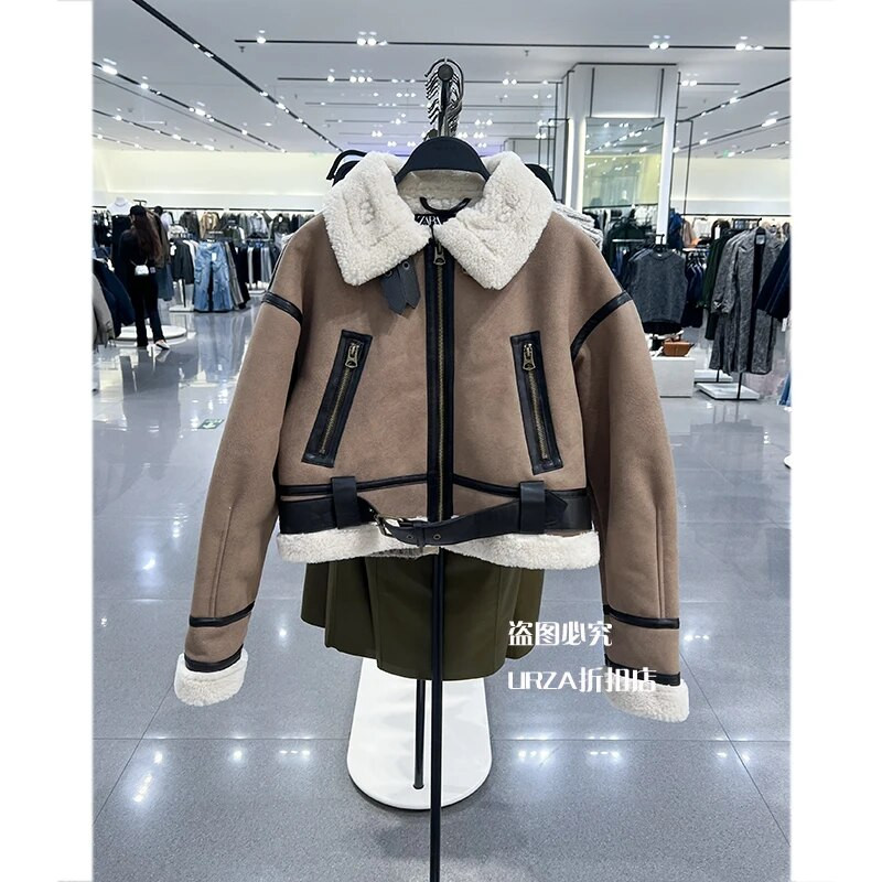 Új őszi-téli divatos szőrme egyrészes vastagított rövid női kabát