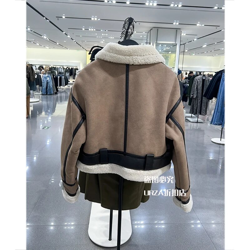 Új őszi-téli divatos szőrme egyrészes vastagított rövid női kabát