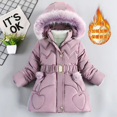 3 4 5 6 8 10 ani, iarnă, haină pentru fete, menține căldura, îngroșă, jachetă pentru copii, cu glugă, fermoar, guler de blană, îmbrăcăminte de exterior pentru prințesă, îmbrăcăminte pentru copii