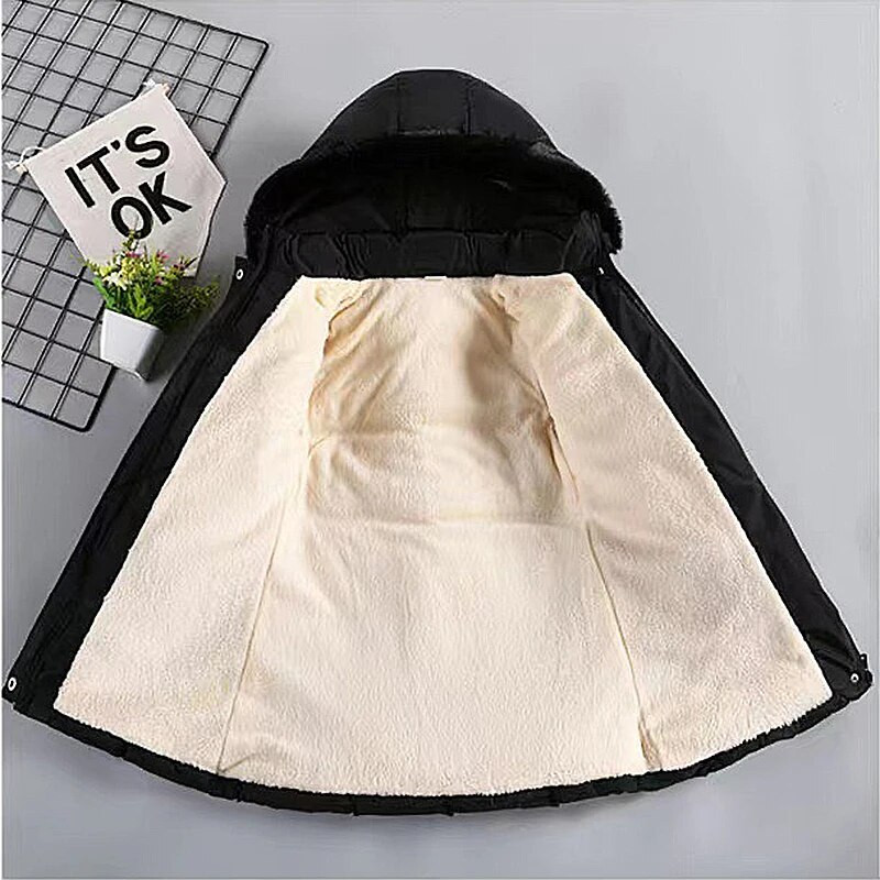 3 4 5 6 8 10 ani, iarnă, haină pentru fete, menține căldura, îngroșă, jachetă pentru copii, cu glugă, fermoar, guler de blană, îmbrăcăminte de exterior pentru prințesă, îmbrăcăminte pentru copii