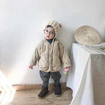 Κορεάτικο στυλ Νέο Χειμώνα Βρεφικά Αγόρια με βαμβακερά παλτό Πυκνώνουν ζεστά νήπια Παιδικά ρούχα Καθαρό χρώμα Παιδικά εξωτερικά ενδύματα