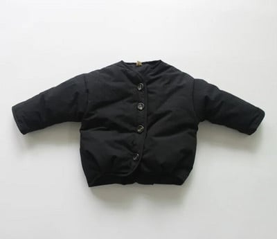 Kórejský štýl Nové zimné chlapčenské bavlnené prešívané kabáty zahustiť teplé batoľatá detské oblečenie čisto farebné detské vrchné oblečenie