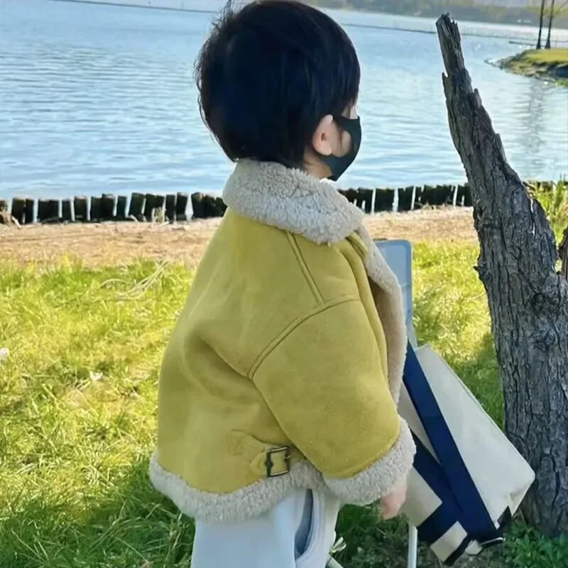 Uued beebitüdrukud poisid kunstkarusnahast soojad talvemantlid jakid lastele sünnipäevaks vabaaja mantlid Lasteriided ülerõivad 1-12a