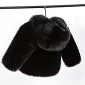 Detské kabáty s kapucňou z umelej kožušiny, jeseň/zima, detské bundy z imitácie králika Rex, chlapci a dievčatá, teplé módne oblečenie na vrchné oblečenie