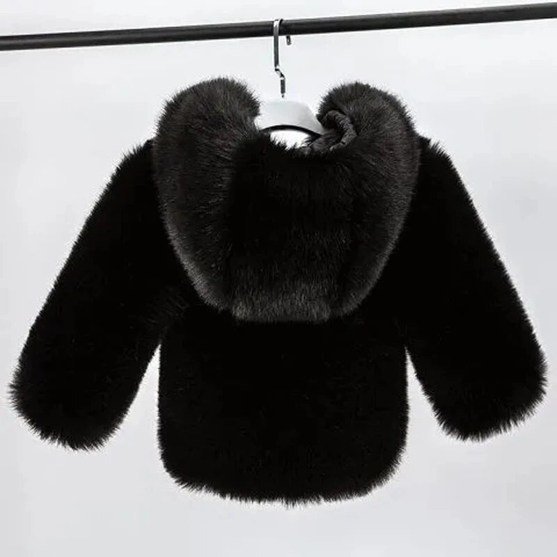 Detské kabáty s kapucňou z umelej kožušiny, jeseň/zima, detské bundy z imitácie králika Rex, chlapci a dievčatá, teplé módne oblečenie na vrchné oblečenie