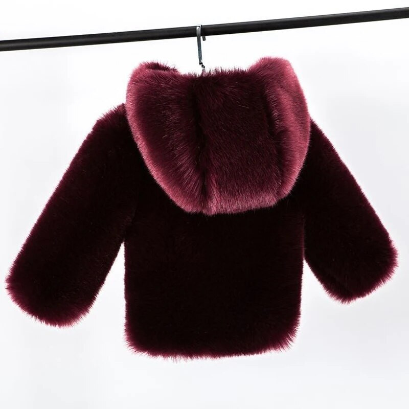 Detské kabáty s kapucňou z umelej kožušiny, jeseň/zima, detské bundy z imitácie králika Rex, chlapci a dievčatá, teplé módne oblečenie na vrchné oblečenie