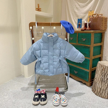 Модно яке за бебе, момче, момиче, яке с памучна подплата, зимно палто за бебета и малки деца, детско палто, колан за кръста, топло дебело връхно облекло, бебешки дрехи 2-10 години
