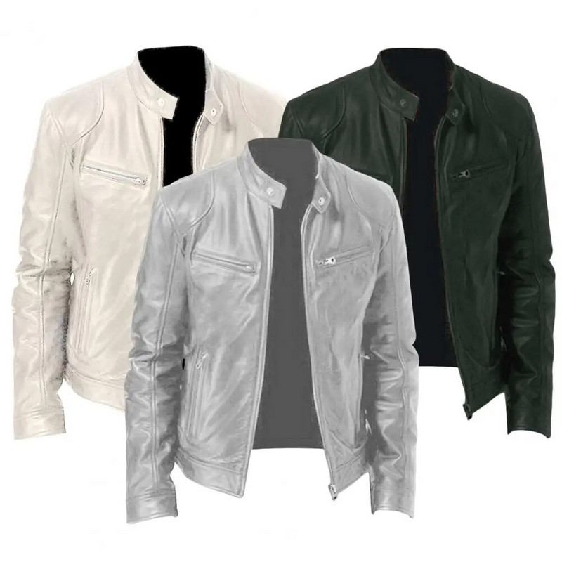 Populárne pánske vrchné oblečenie, temperamentná biznis bunda, stojatý golier, zips, vrecká, bunda, vetruodolná