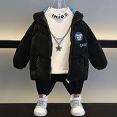 Αγόρια Φθινοπωρινό Χειμώνα Χοντρό βαμβακερό παλτό κινουμένων σχεδίων Παιδικό ζεστό μπουφάν με κουκούλα 4-10 ετών Αγόρια Παιδικά Πανωφόρια CH215