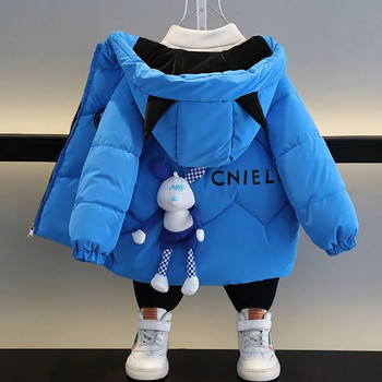 Αγόρια Φθινοπωρινό Χειμώνα Χοντρό βαμβακερό παλτό κινουμένων σχεδίων Παιδικό ζεστό μπουφάν με κουκούλα 4-10 ετών Αγόρια Παιδικά Πανωφόρια CH215