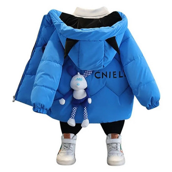 Αγόρια Φθινοπωρινό Χειμώνα Χοντρό βαμβακερό παλτό κινουμένων σχεδίων Παιδικό ζεστό μπουφάν με κουκούλα 4-10 ετών Αγόρια Παιδικά Πανωφόρια CH215
