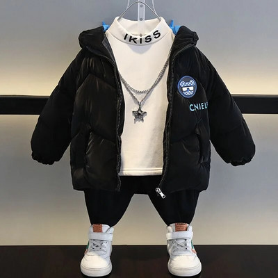 Αγόρια Φθινοπωρινό Χειμώνα Χοντρό βαμβακερό παλτό κινουμένων σχεδίων Παιδικό ζεστό μπουφάν με κουκούλα 4-10 ετών Αγόρια Παιδικά Πανωφόρια CH215