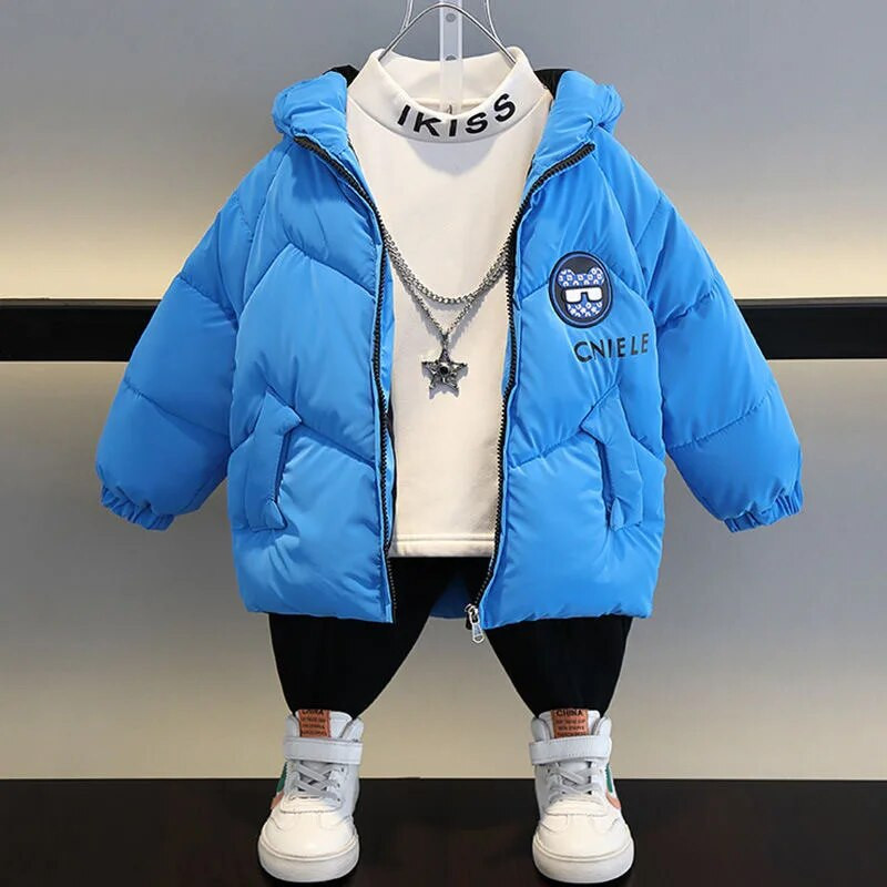 Αγόρια Φθινοπωρινό Χειμώνα Χοντρό βαμβακερό παλτό κινουμένων σχεδίων Παιδικό ζεστό μπουφάν με κουκούλα 4-10 ετών Αγόρια Παιδικά Πανωφόρια CH215