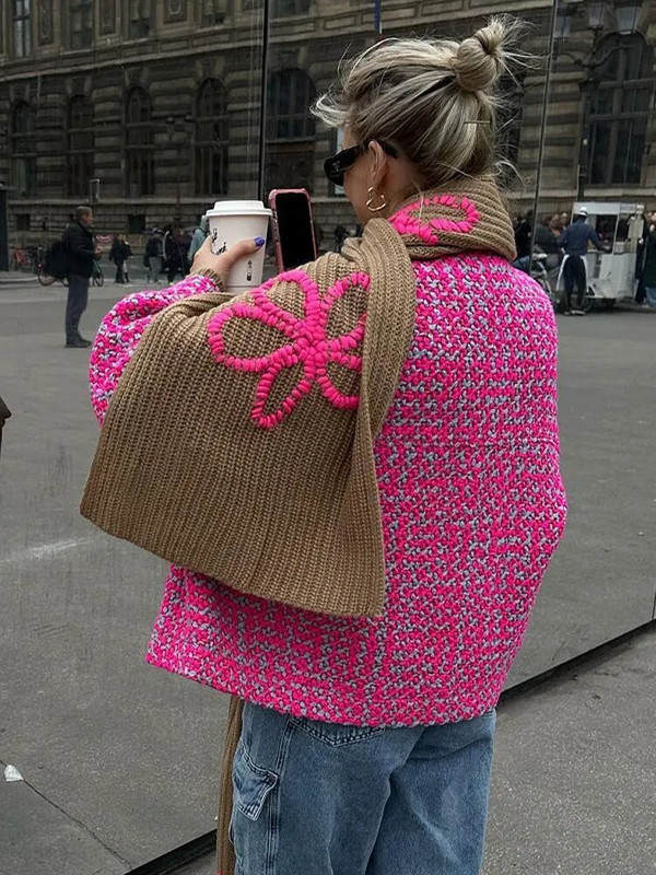 Vintage dámske ružové zahustené bundy, jeseň/zima, jednofarebné, s dlhým rukávom, jednoradové kabáty, ležérne módne streetwear kabáty