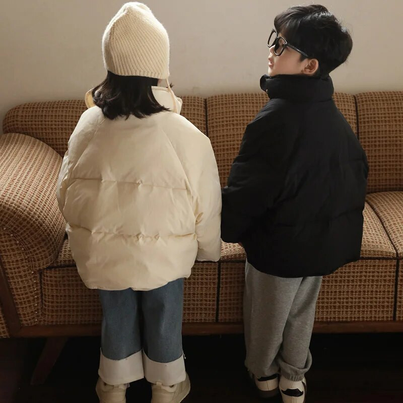 Zimné detské páperové bundy, módne voľné teplé detské vrchné oblečenie, zahusťovacie detské kabáty pre dievčatá a chlapcov, biele kabáty z kačacieho peria