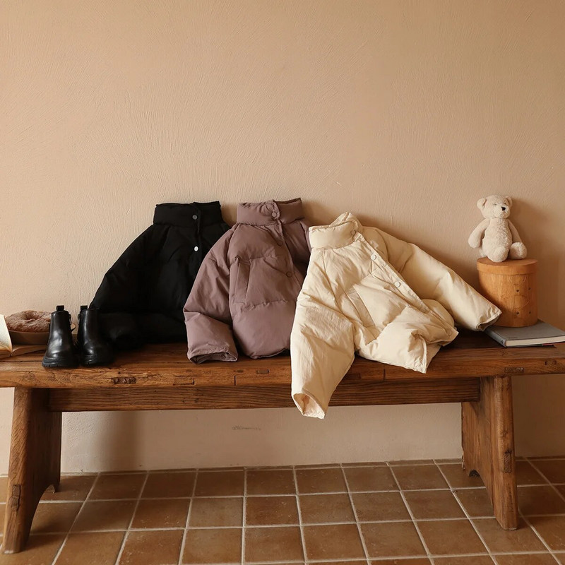 Zimné detské páperové bundy, módne voľné teplé detské vrchné oblečenie, zahusťovacie detské kabáty pre dievčatá a chlapcov, biele kabáty z kačacieho peria