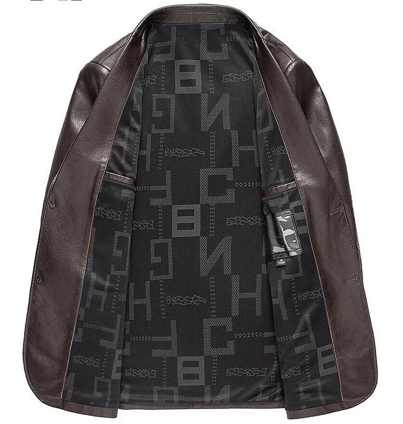 Costum pentru bărbați de înaltă calitate, haină din piele, primăvară și toamnă, noua piele de oaie, ocazional, pentru costum mic, jachetă din piele pentru bărbați