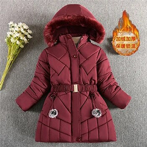 2024. aasta talvine tüdrukute jope, soe tuulekindel üleriided kapuutsiga lukuga karusnahast krae printsessimantel 5 6 7 8 9 10 10 12 aastased lasteriided