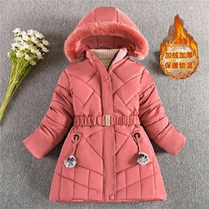 2024. aasta talvine tüdrukute jope, soe tuulekindel üleriided kapuutsiga lukuga karusnahast krae printsessimantel 5 6 7 8 9 10 10 12 aastased lasteriided