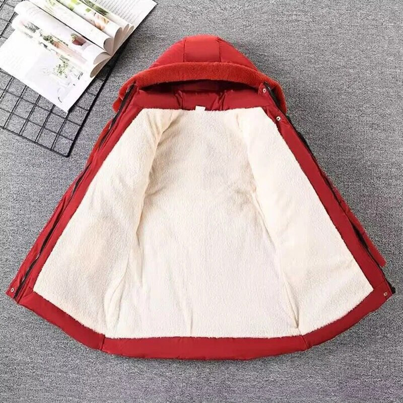 2024. aasta talvine tüdrukute jope, soe tuulekindel üleriided kapuutsiga lukuga karusnahast krae printsessimantel 5 6 7 8 9 10 10 12 aastased lasteriided