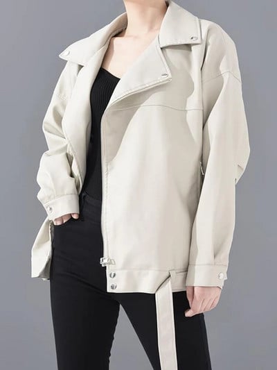 Sungtin női laza pu bőrdzseki fekete puha műbőr dzseki utcai motoros motoros bőrkabát női alkalmi felsőruházat