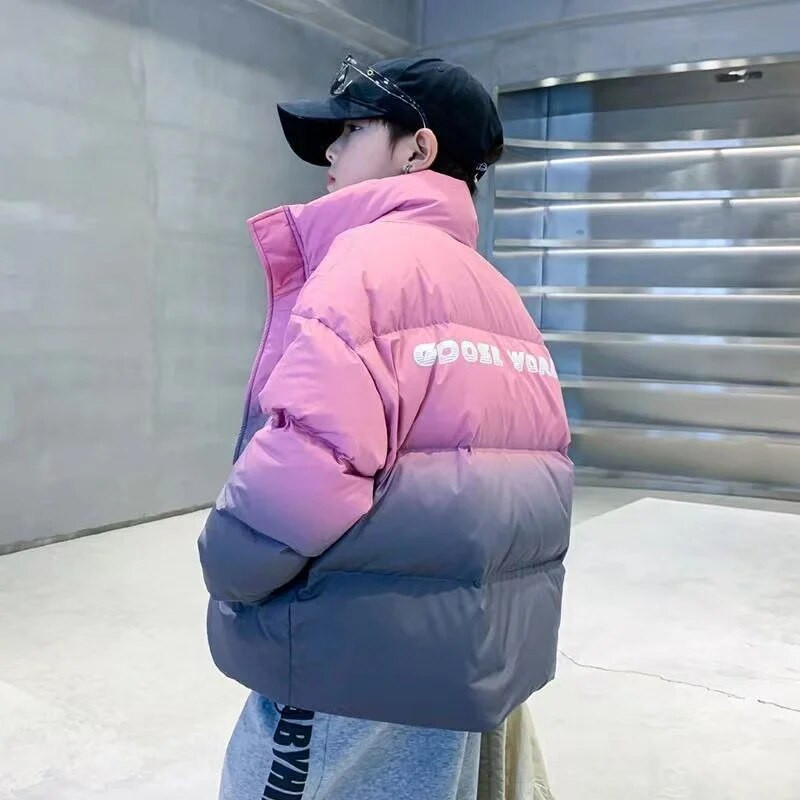 Detská páperová bavlnená bunda pre chlapcov, zimná hrubá bavlnená bunda, nový pekný zimný outfit pre bábätká, chlapčenská bavlnená bunda