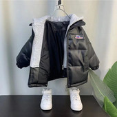 Zimná bunda pre chlapca od kórejského dizajnéra, zimná bunda 2024, nová zimná chlapčenská bunda, detské parky, top detské oblečenie