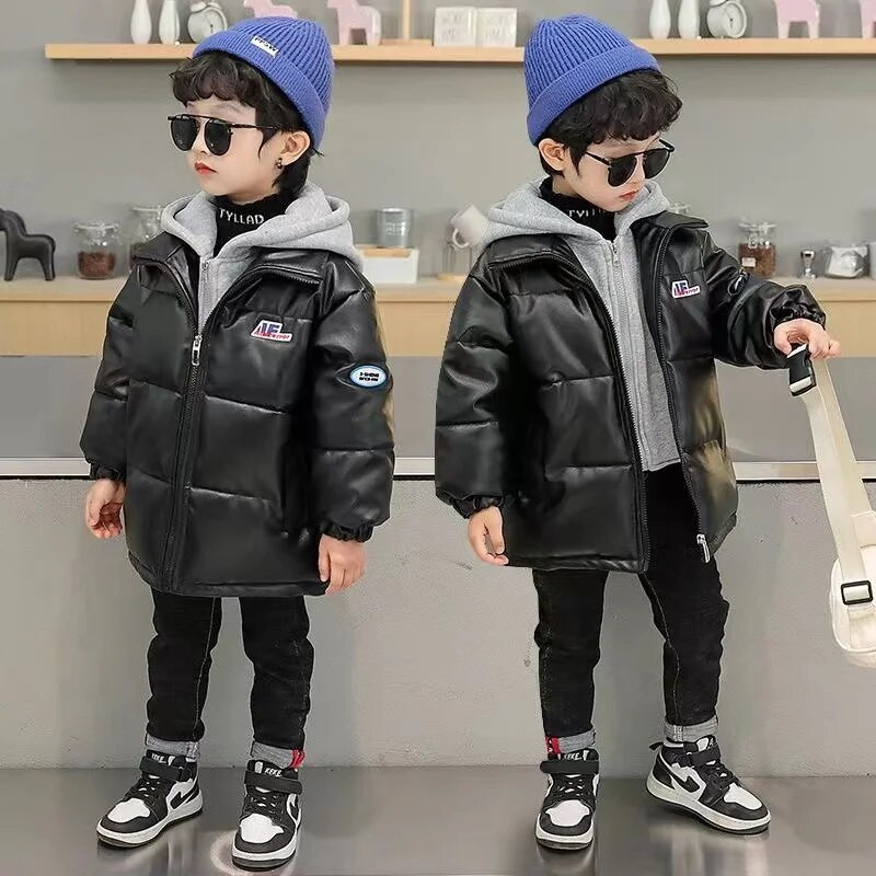 Zimná bunda pre chlapca od kórejského dizajnéra, zimná bunda 2024, nová zimná chlapčenská bunda, detské parky, top detské oblečenie