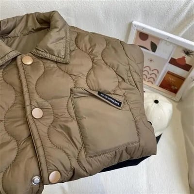 2023 Koreai Gyerek Lány Párnázott Őszi Felsőruházat Téli kabát fiúknak Gyermekkori kabátok Ing Gyerekruha 2-9 éves korig