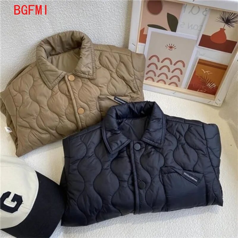 2023 Koreai Gyerek Lány Párnázott Őszi Felsőruházat Téli kabát fiúknak Gyermekkori kabátok Ing Gyerekruha 2-9 éves korig