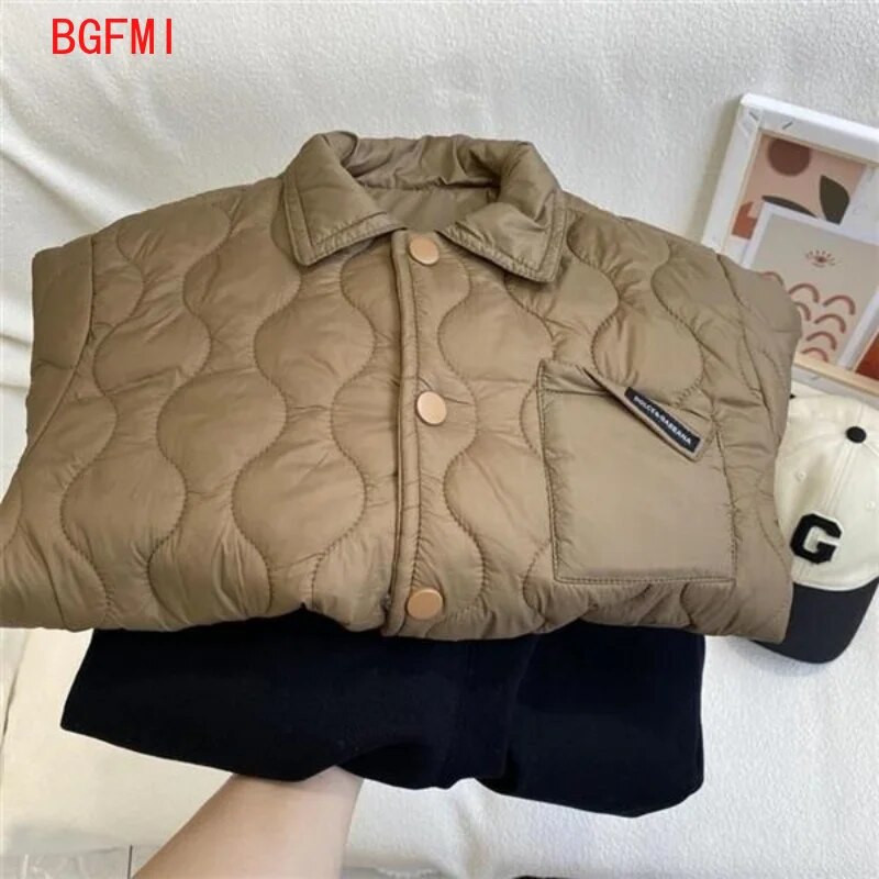 2023 Koreai Gyerek Lány Párnázott Őszi Felsőruházat Téli kabát fiúknak Gyermekkori kabátok Ing Gyerekruha 2-9 éves korig