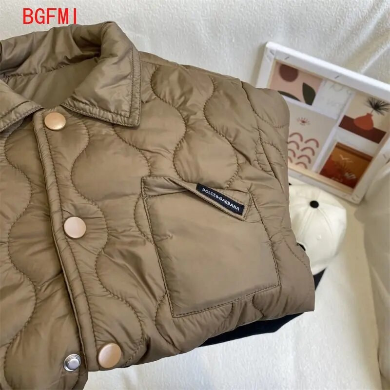 2023 Koreai Gyerek Lány Párnázott Őszi Felsőruházat Téli kabát fiúknak Gyermekkori kabátok Ing Gyerekruha 2-9 éves korig