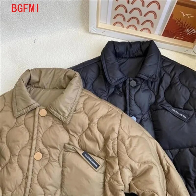 2023 Koreai Gyerek Lány Párnázott Őszi Felsőruházat Téli kabát fiúknak Gyermekkori kabátok Ing Gyerekruha 2-9 éves korig