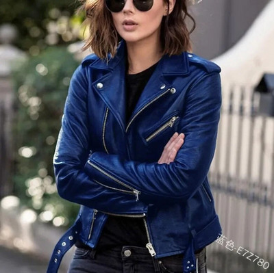 Jachetă de piele pentru femei, scurtă, slim-fit, 2022, nou Jachetă de piele pentru motociclist, iarnă, toamnă, jachete de piele, paltoane